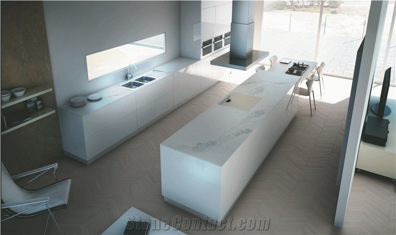 Nuvo Maximus Quartz Stone Customized Kitchen Countertops, Worktops