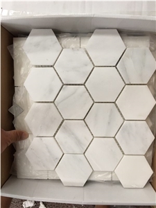 Oriental White Hexagon Marble Mosaic Tiles for Wall/Floor Paving