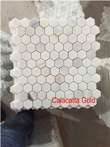 Oriental White Marble Hexagon Mosaic for Wall/Floor Paving