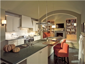 Piatra Grey Quartz Stone Customized Kitchen Countertops & Worktops