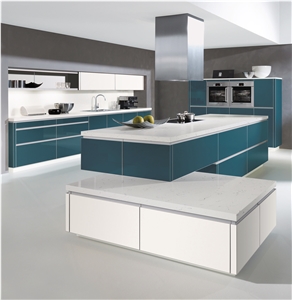 Piatra White Quartz Stone Customized Kitchen Countertops & Worktops