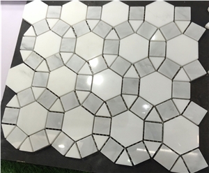 White and Grey Marble Composited Mosaic for Wall/Floor Paving
