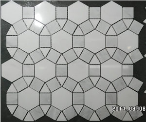 White and Grey Marble Composited Mosaic for Wall/Floor Paving