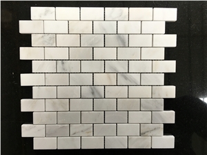 White Marble Mosaic Mini Brick Pattern Tiles for Wall/Floor Paving