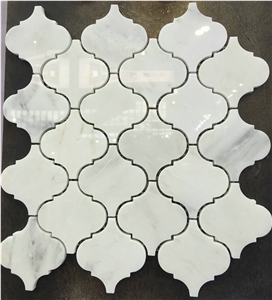 White Marble Water-Jet Mosaic Lantern Shaped Wall/Floor Paving Tiles