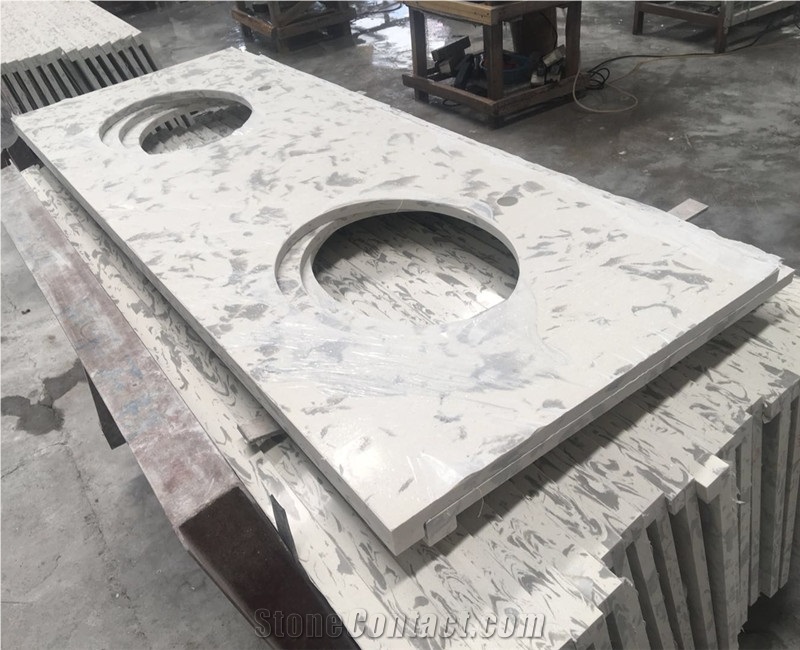 Quartz Stone Countertop,White Quartz Cut to Size Countertop