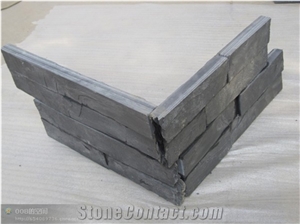 Black Slate Ledge Stone Corner Stacked Stone Z Shape Wall Claddingtile