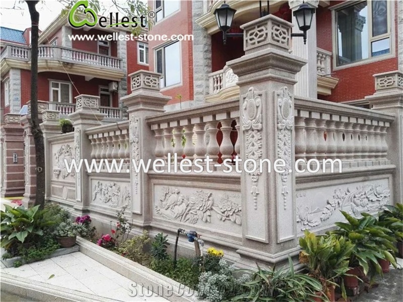 Decorative Granite Column Building Pillars for Handcarved Romance
