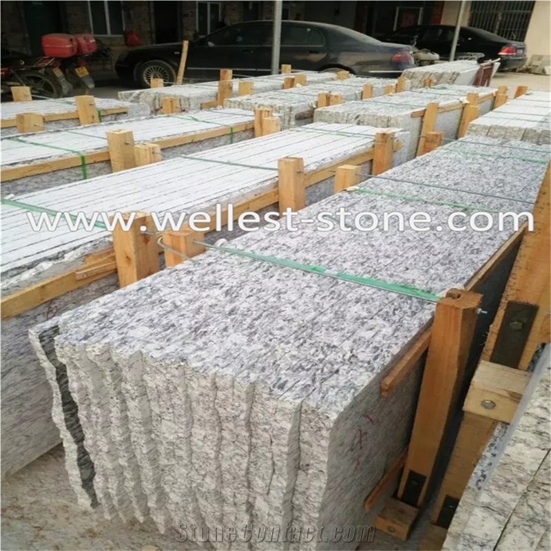 Spray White Granite Paving Stone Outdoor Project Floor Tiles Polished