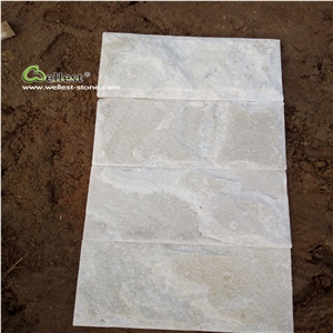White Quartzite Mushroom Split Wall Tile Coping Stacked Stone Panel