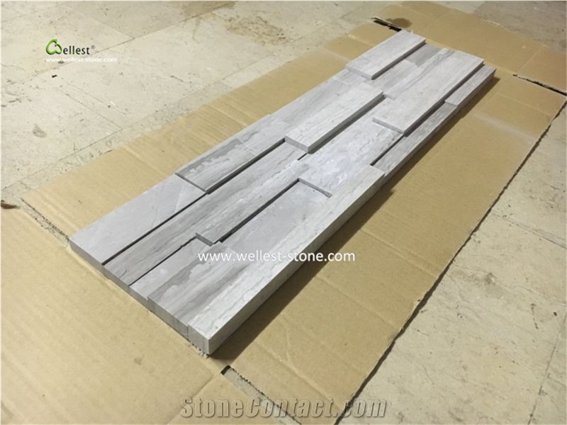 White Wood Marble Stacked Stone for Flooring Tiles Coping Honed Pool