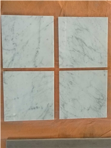 Italian Bianco Carrara White Marble Tiles and Mosaic