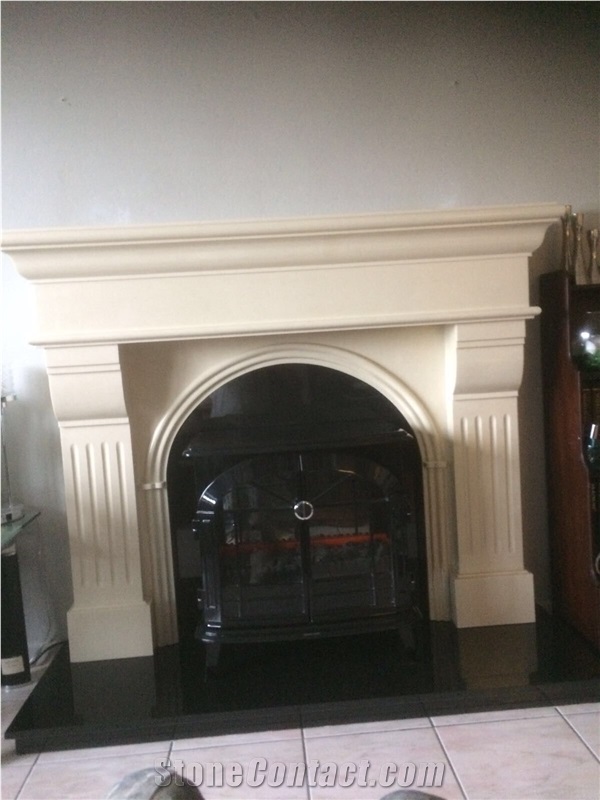 Agean Limestone Fireplace