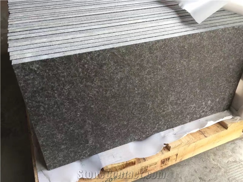 Flamed and Brushed Finish Top China Black G684 Granite Paving Tiles