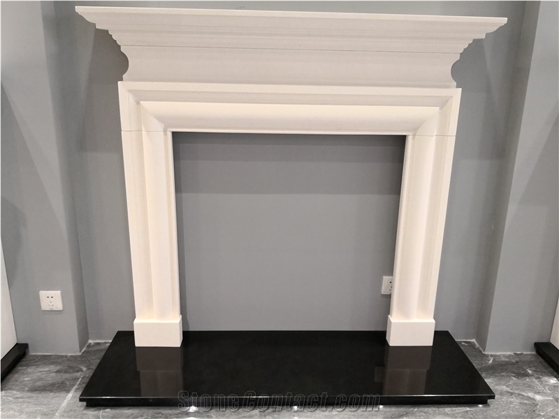 Stone and Marble Fireplace Surround Complete Set with Hearth and Panel