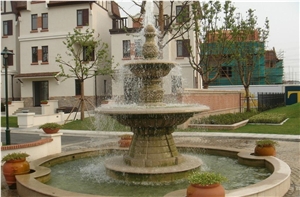Villa Garden Fountain Granite Stone Waterfall Water Feature Design