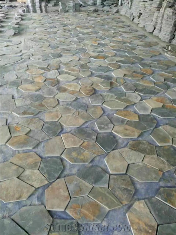 Cheap Rustica Flagstone Patio Walkways Crazy Paving on Mesh for Sales