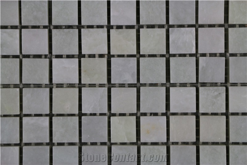 China Ming Green Small Chipped Polished Beige Marble Mosaics,Tiles