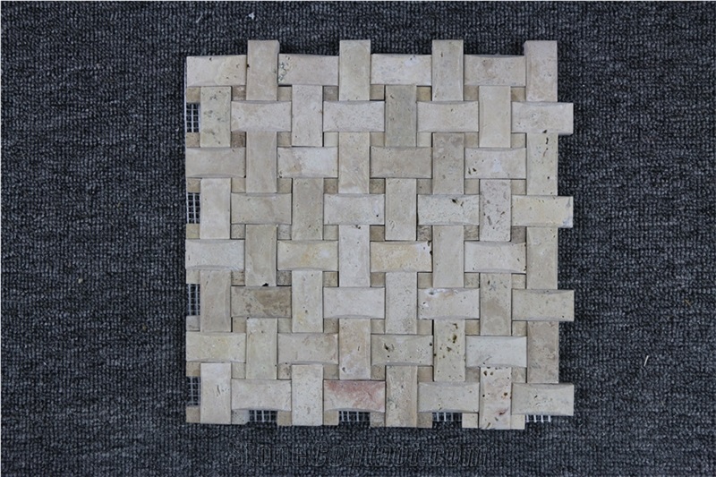 Germany Jura Beige Basketweave Polished,Honed, Tumbled Marble Mosaics