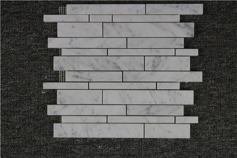 Italy Bianco Carrara White,Cremo Delicato Brick Marble Mosaic,Tiles