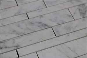 Italy Bianco Carrara White,Cremo Delicato Brick Marble Mosaic,Tiles