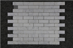 Italy Bianco Carrara White,Cremo Delicato Brick Marble Mosaics,Tiles