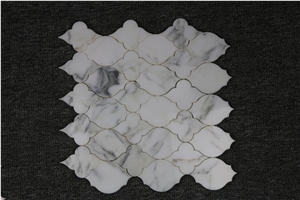 Italy Calacatta Gold Water-Jet Marble Mosaics, Tiles, Polished, Honed