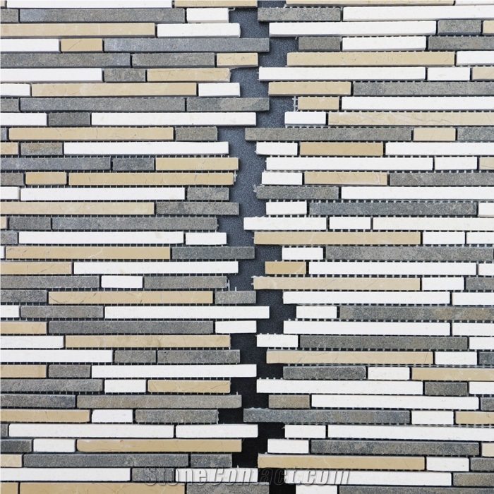 Spain Crema Marfil, Nero Marquina, Egpty Beige, Bamboo Marble Mosaics