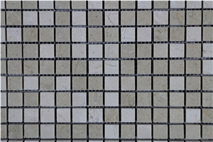 Spain Crema Marfil Small Chipped Polished Beige Marble Mosaic,Tile