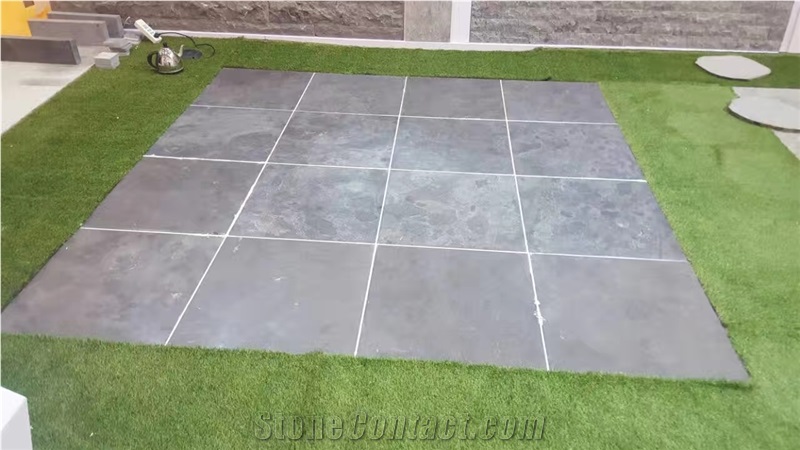 China Blue Limestone Patio Paving Asia Blue Tiles Slabs Steps Stairs