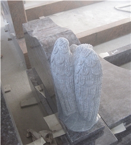 Granite Bahama Blue Tombstone Engraved Monument Angel Memorials
