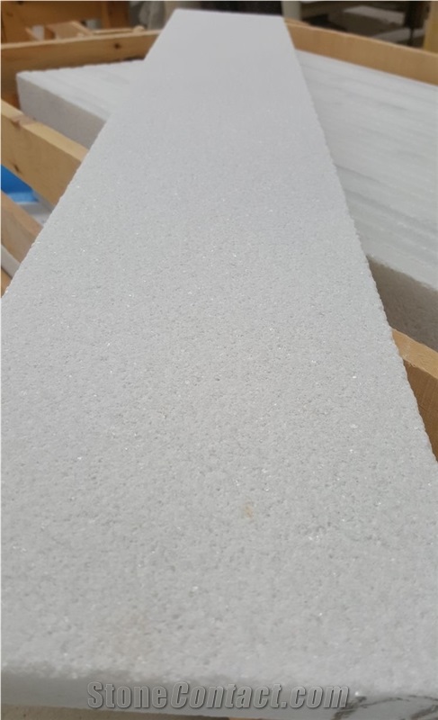 Mugla White Sandblasted Tiles, Mugla White Marble