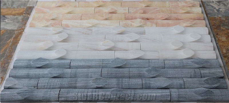 Marble Carved Bamboo Wall Panel