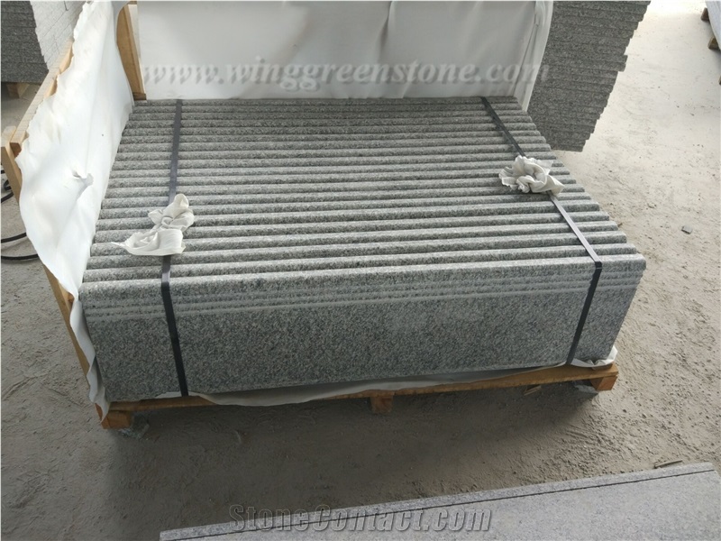 Polished Light Grey G623 Granite Stairs&Steps, Xiamen Winggreen Stone