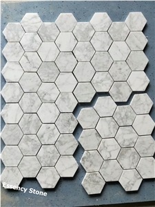Carrara White Hexagon Mosaic Tile