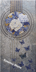 Seashell Mosaic, Mother Pearl White Mosaic Art