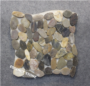 Sliced Pebble Mosaic Tile,River Stone Tile,Beach Stone Mosaic