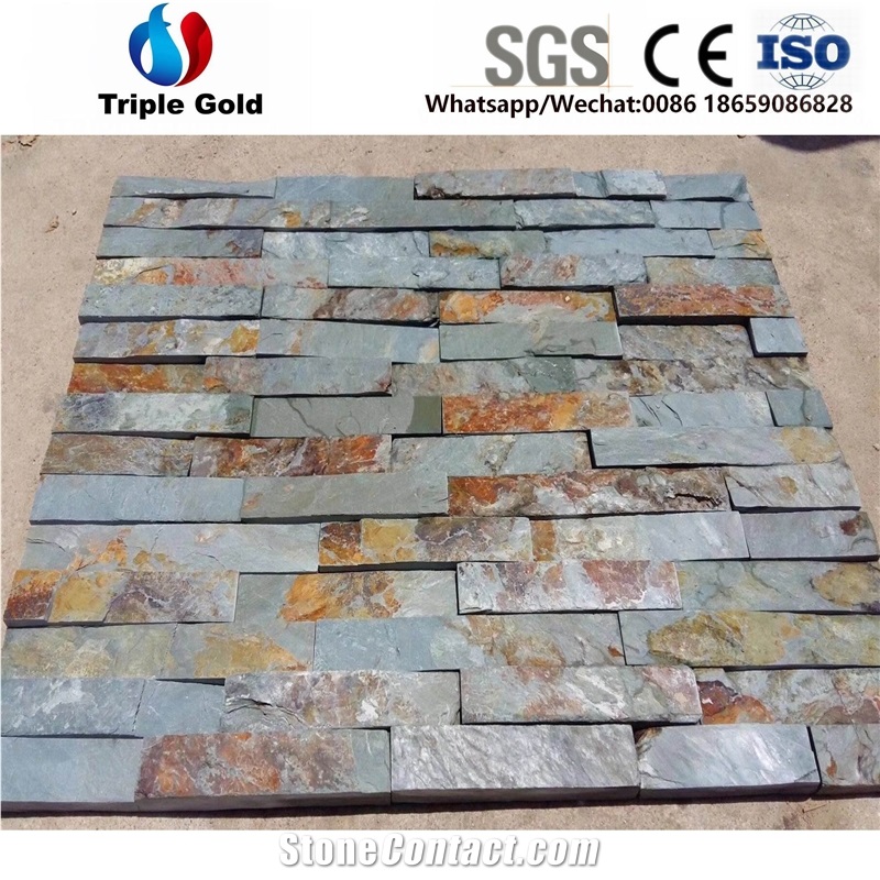 China Multicolor Cultured Slate,Rusty Slate Wall Cladding
