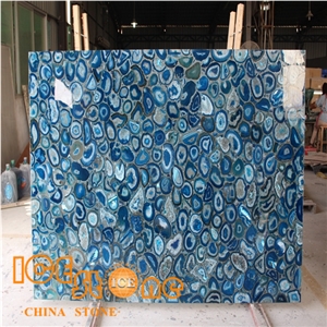 Blue Agate Semi Precious Stone Wall Tiles/Countertops Blacklit Kitchen