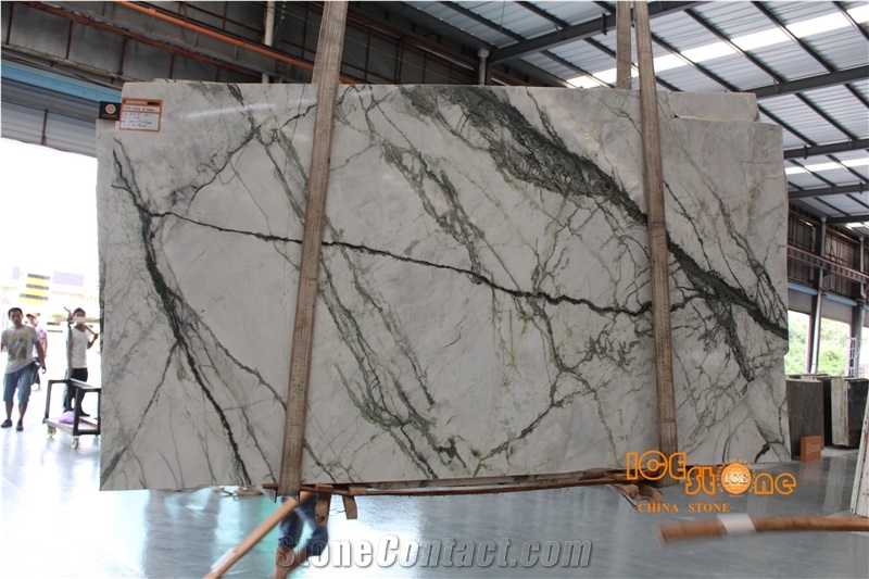 China Aurora Green Marble,White&Green,Bookmatch,Nice Decorated Stone,
