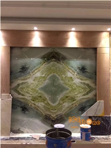 China Dreaming Green Marble,Great Nature Stone,Luxury,Pervious Light