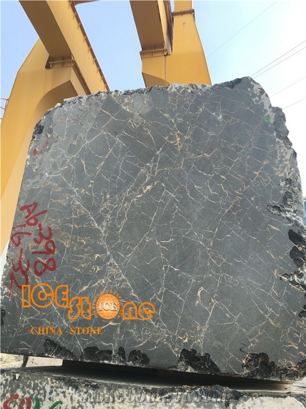 Chinese Portoro Blocks in Stock/Nero Portoro Marble Rock