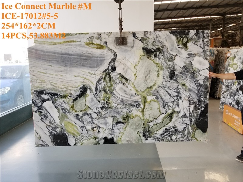 Ice Connect Marble White Beauty Bookmatch Slabs Exclusive Own Factory