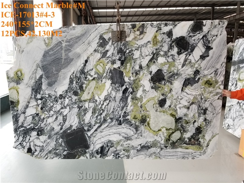 Ice Connect Marble White Beauty Bookmatch Slabs Exclusive Own Factory