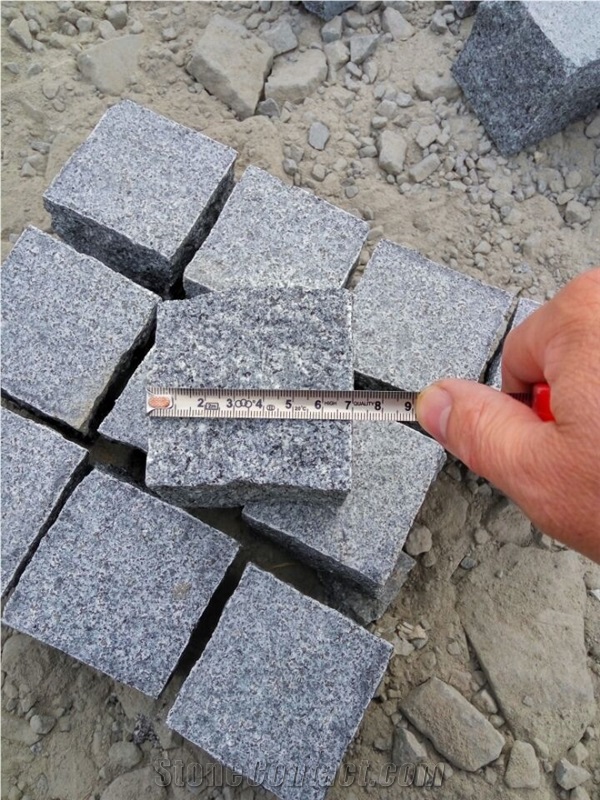 Chinese Dark Grey G654 Granite Cobblestone, Cube Stone