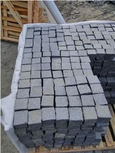 Chinese Dark Grey G654 Granite Cobblestone, Cube Stone