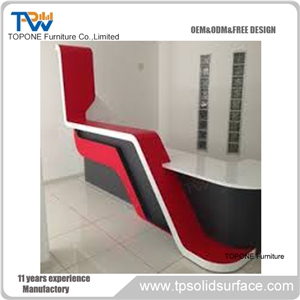 Acrylic Solid Surface Hotel Fancy Reception Counter