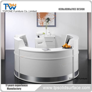 Acrylic Solid Surface Office Reception Table Design