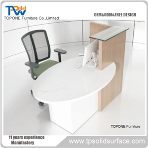 Acrylic Solid Surface Office Reception Table Design