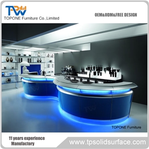 Acrylic Solid Surface Office Reception Table Design